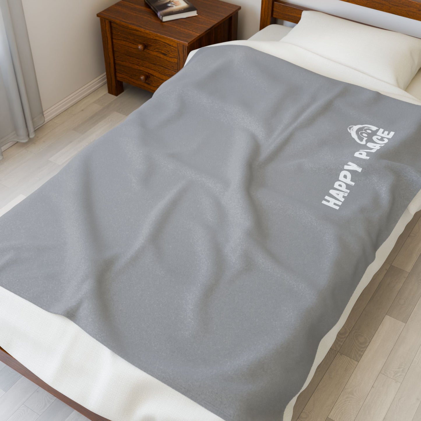 Velveteen Plush Blanket - Happy Place.