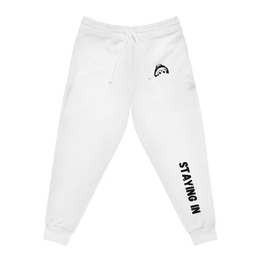 Athletic Joggers with 'Staying In' Design
