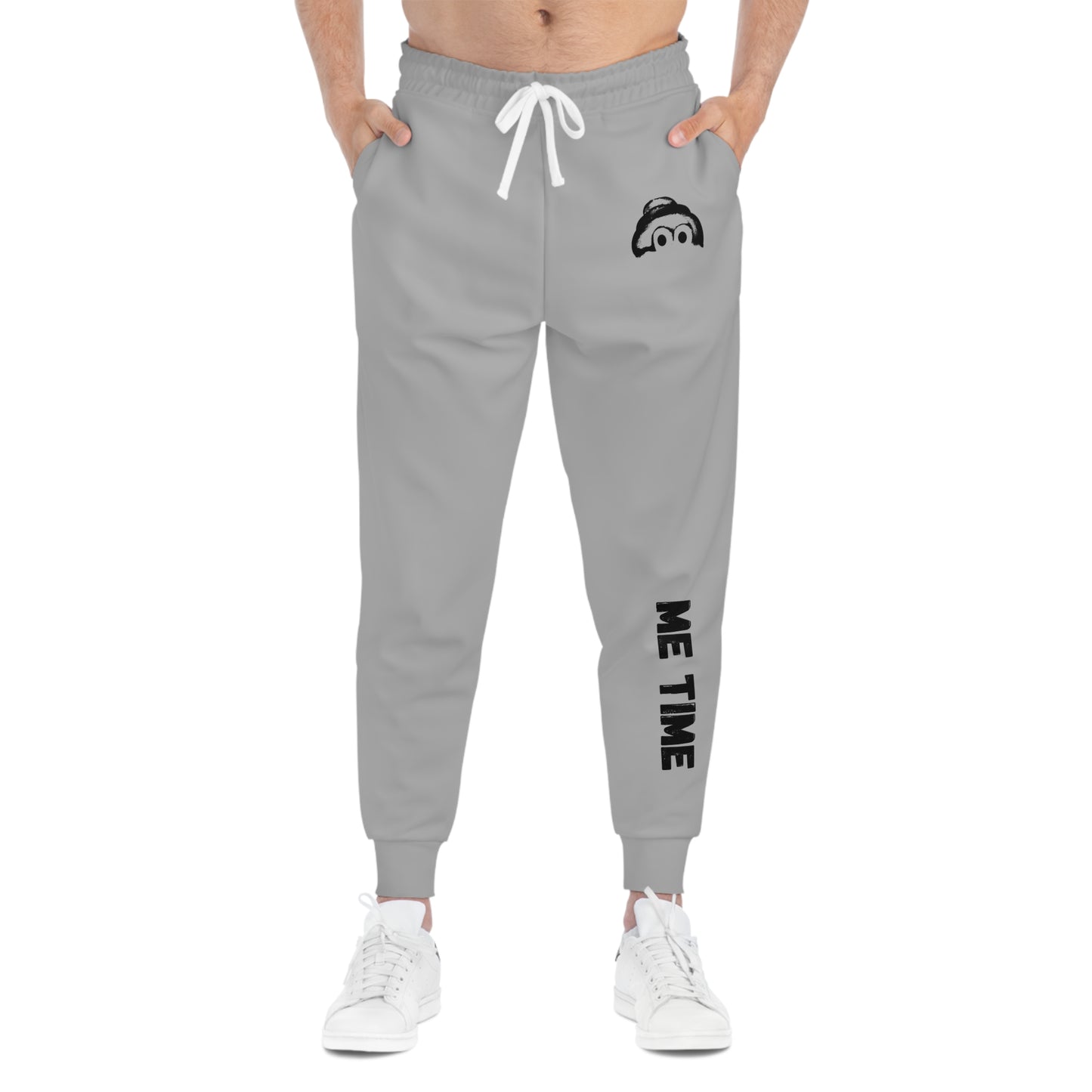 Athletic Joggers with 'Me Time' Design