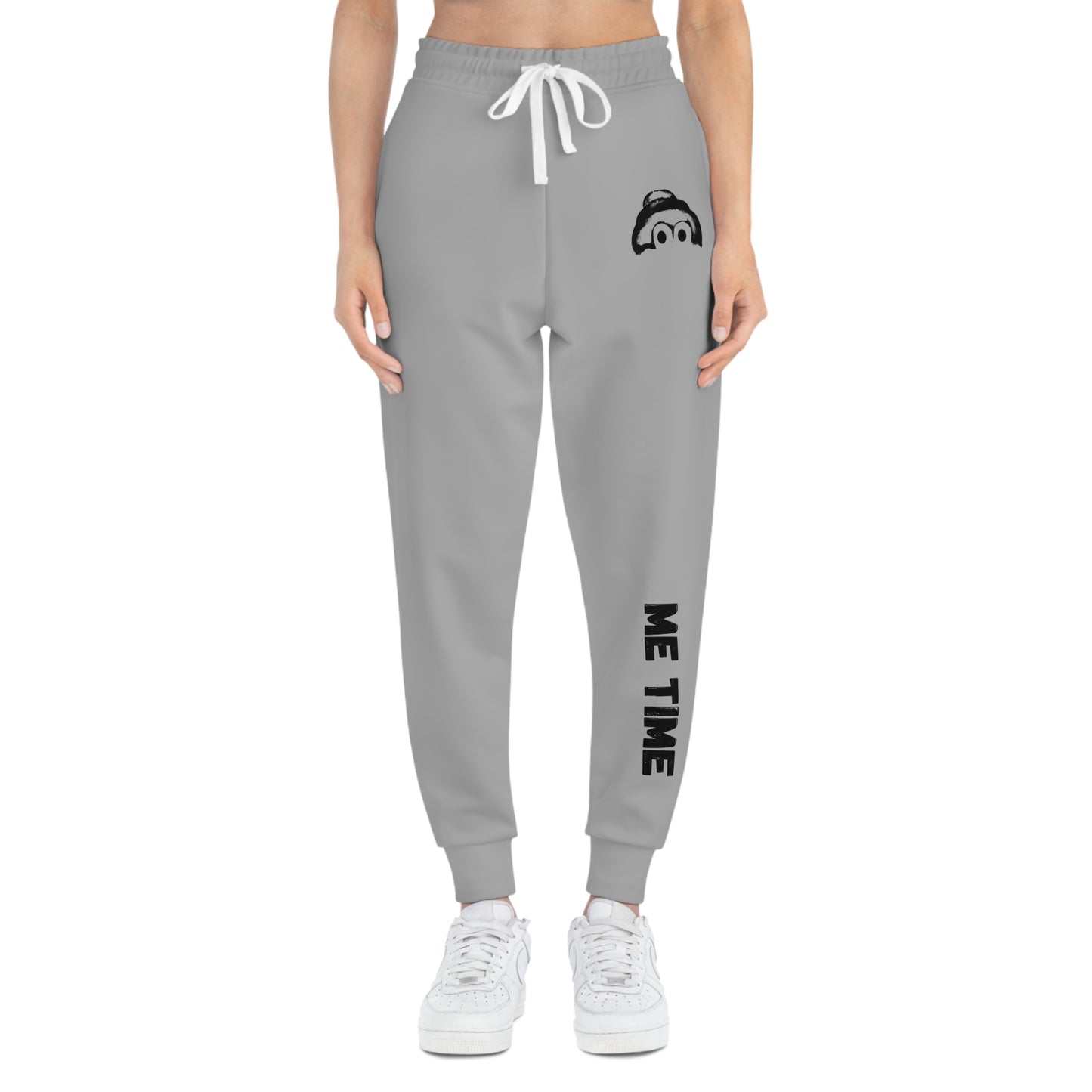 Athletic Joggers with 'Me Time' Design